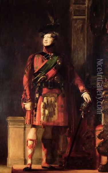 George IV (1762-1830) in Highland Dress, 1830 Oil Painting - Sir David Wilkie