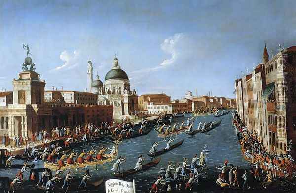 The Women's Regatta on the Grand Canal Oil Painting - (Giovanni Antonio Canal) Canaletto