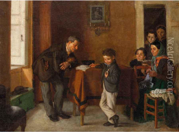 L'encomio All'allievo Oil Painting - Giuseppe De Nigris