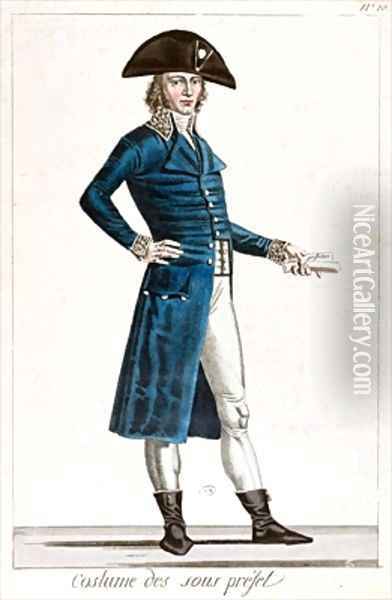 Costume of an Under Prefect during the period of the Consulate 1799-1804 of the First Republic in France Oil Painting - Chataignier