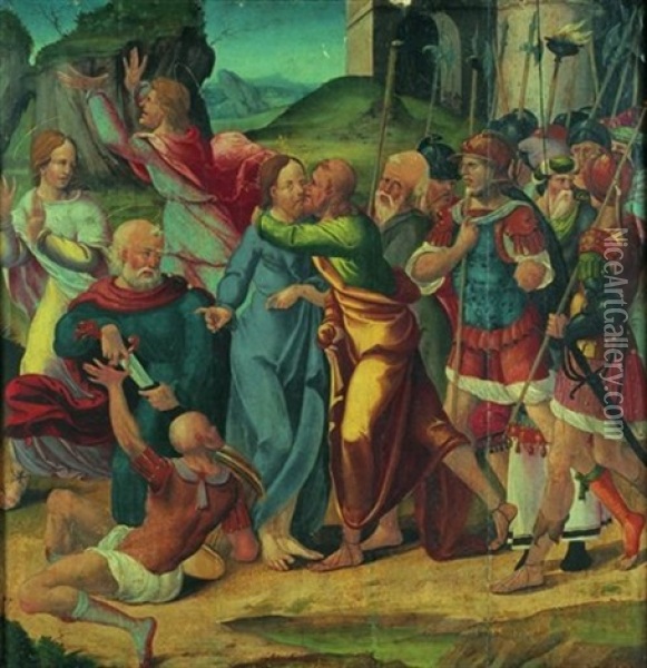 Le Baiser De Judas Oil Painting - Jan Van Scorel
