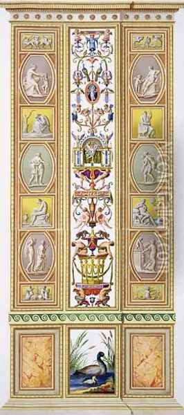 Panel from the Raphael Loggia at the Vatican, from Delle Loggie di Rafaele nel Vaticano, engraved by Giovanni Volpato 1735-1803, 1775, published c.1775-77 Oil Painting - Taurinensis, Ludovicus Tesio