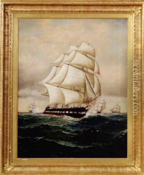 Portrait Of A Full-rigged Ship Oil Painting - William Gay Yorke