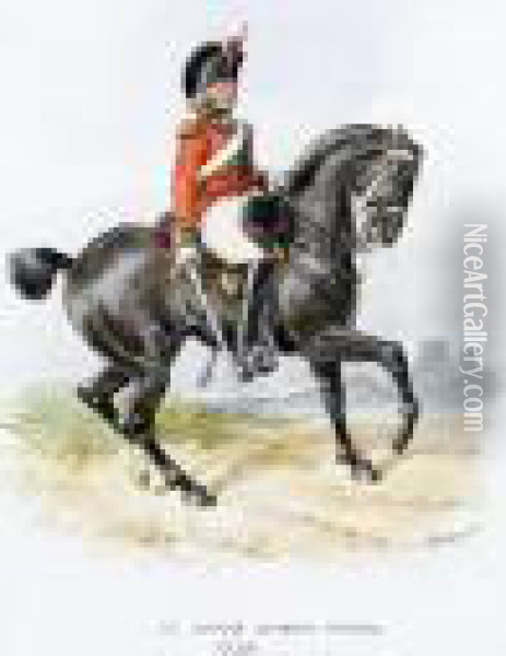 1st King's Dragoon Guards 1798 Oil Painting - Richard Simkin