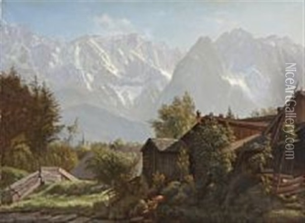 Bjerge Oil Painting - Johannes Herman Brandt