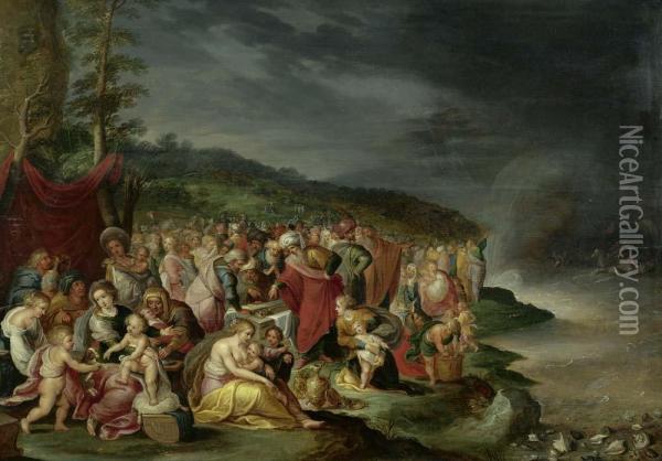 Die Israeliten Nach Dem Durchzug Durch Das Rote Meer. Oil Painting - Hieronymous III Francken