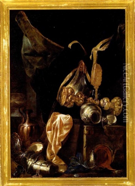 Stillleben Mit Prunkgefasen Und Teilen Einer Rustung Oil Painting -  Rembrandt van Rijn