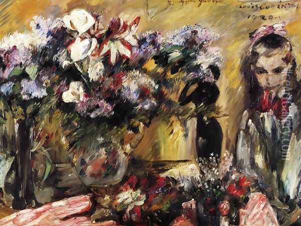 Flowers and Wilhelmine Oil Painting - Lovis (Franz Heinrich Louis) Corinth