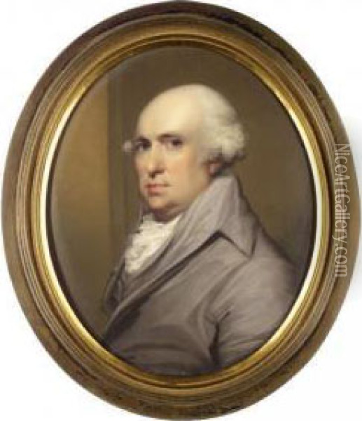 A Portrait Of George Stubbs (1724-1806) Oil Painting - Henry Bone