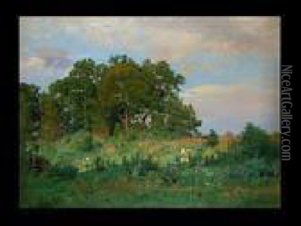 Sommerliche Baumlandschaft Oil Painting - Stephanie Von Strechine