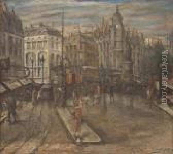 Place De Clichy Oil Painting - Hector Nava
