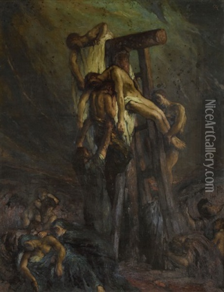 Korsnedtagningen Oil Painting - Charles De Sousy Ricketts