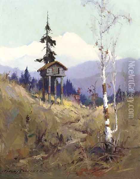 Food Cache, Mount McKinley Oil Painting - Sidney Laurence