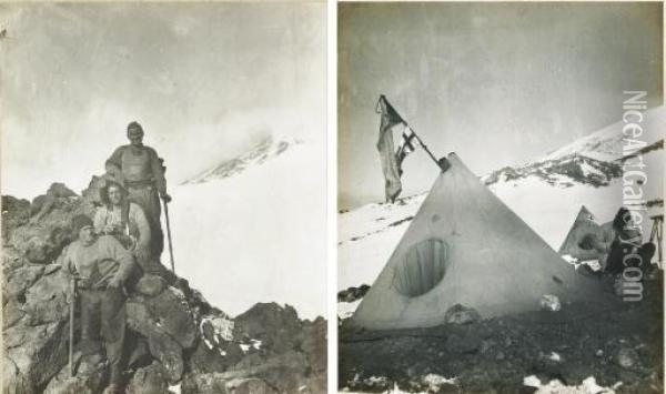 The Ascent Of Mount Erebus (british Antarctic Expedition, 1907-1909) Oil Painting - Tannat W. Edgeworth David