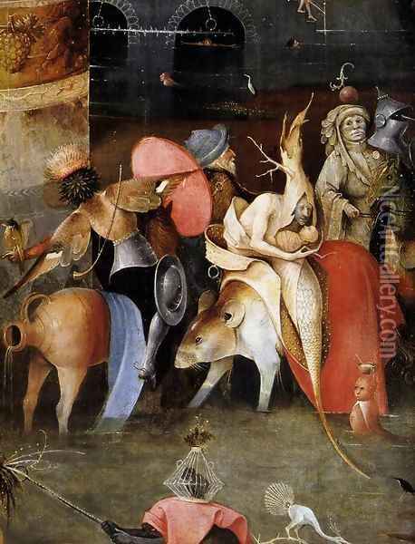 Triptych of Temptation of St Anthony (detail) 3 Oil Painting - Hieronymous Bosch