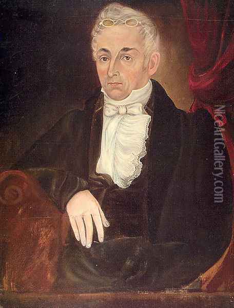 Portrait of Jacob Farrar 1834-35 Oil Painting - Asahel Lynde Powers