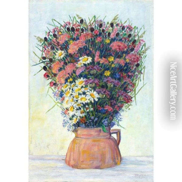 Feldblumenstrauss (bouquet With Wild Flowers) Oil Painting - Philipp Bauknecht