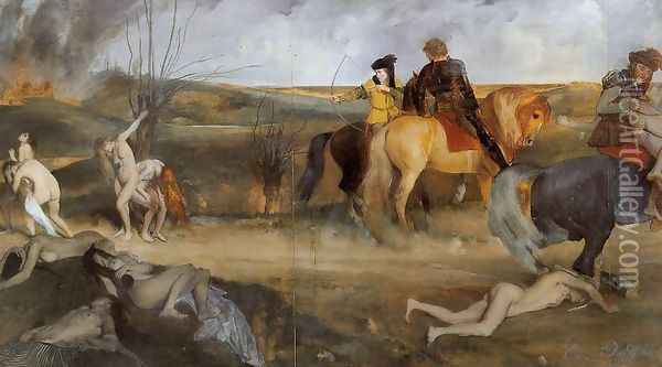 Midieval War Scene Oil Painting - Edgar Degas