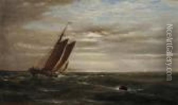 Sail On The High Seas At Dusk Oil Painting - Edward Moran