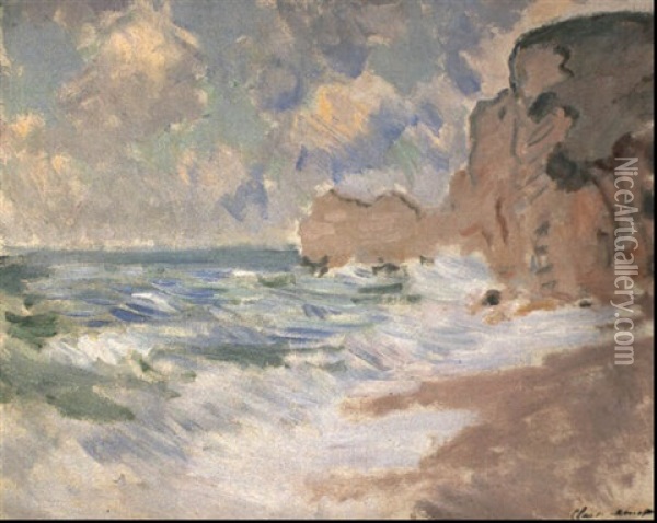 Effets De Vagues A Etretat Oil Painting - Claude Monet
