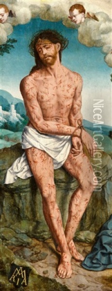 Christus Als Schmerzensmann Oil Painting - Bartholomaeus Bruyn the Elder