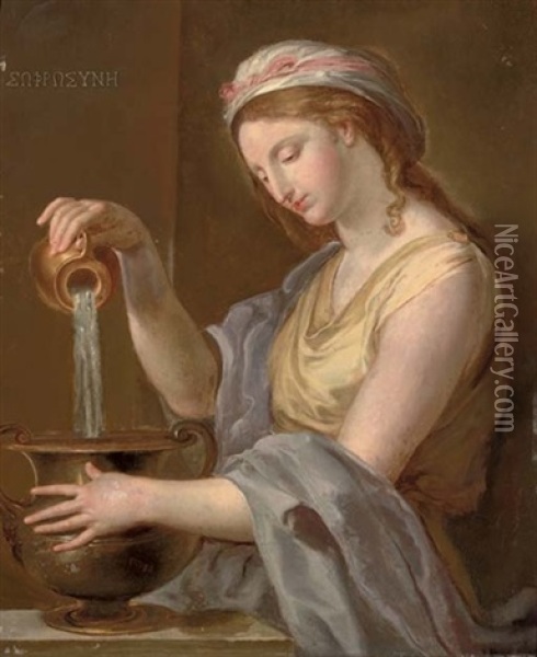 Prudence Oil Painting - Elisabetta Sirani