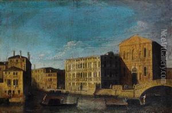 The Palazzo Lezze With The Scuola Grande Della Misericordia, Venice Oil Painting - Francesco Tironi