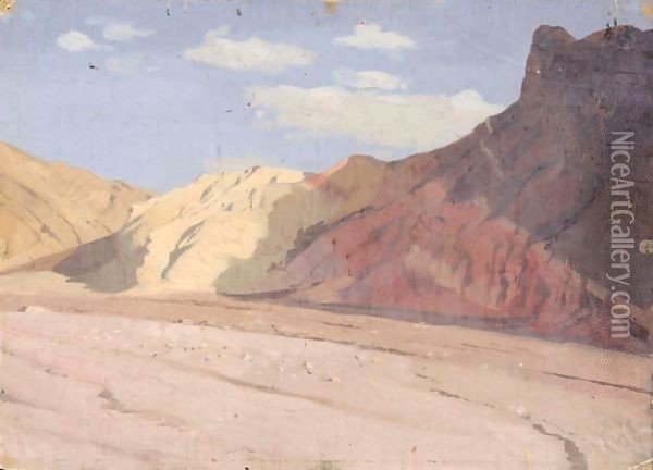Les Montagnes Au Bord D'Un Wadi Oil Painting - Jean-Leon Gerome