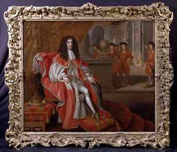 Charles II at Court Oil Painting - Henri Gascard