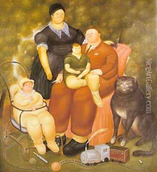 Family Scene 1969 Oil Painting - Fernando Botero