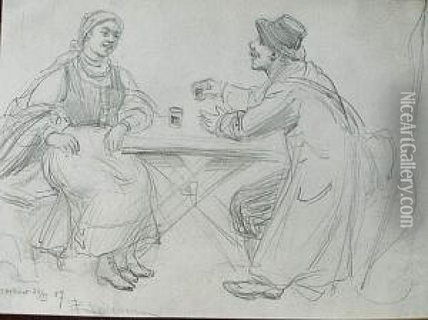 Scena Rodzajowa (1907) Oil Painting - Emil Lindemann