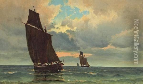 Maritime Scenery Oil Painting - Carl Ludwig Bille