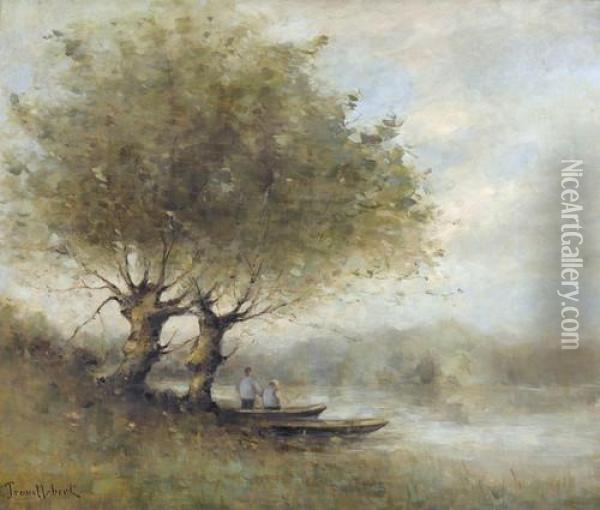 Zwei Angler Am Ufer Oil Painting - Paul Trouillebert
