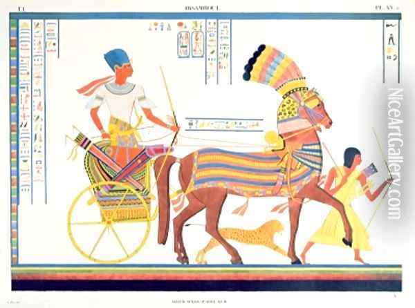 Pharaoh in a Chariot Oil Painting - Jean Francois Champollion