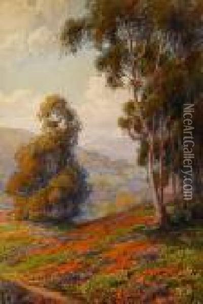Hillside With Eucalyptus Oil Painting - Benjamin Chambers Brown