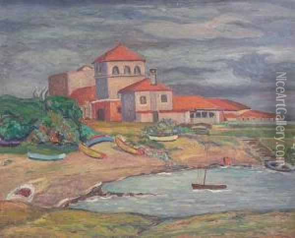 Casa Con Botes Oil Painting - Dolcey Schenone Puig