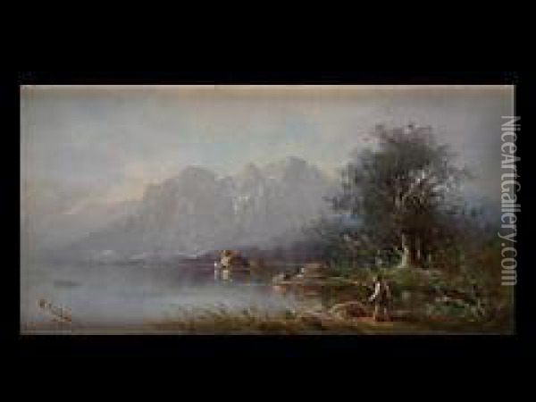 Seelandschaft In Den Alpen Oil Painting - Gustav Eichhorn