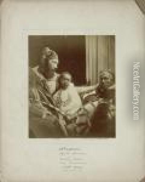 Dejatch Alamayou And Basha Felika (king Theodore's Son And Captain Speedy) Oil Painting - Julia Margaret Cameron