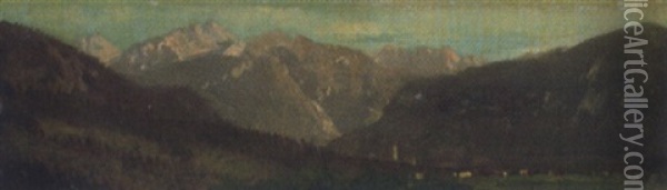 Landschaft Mit Bergen Oil Painting - Karl Millner