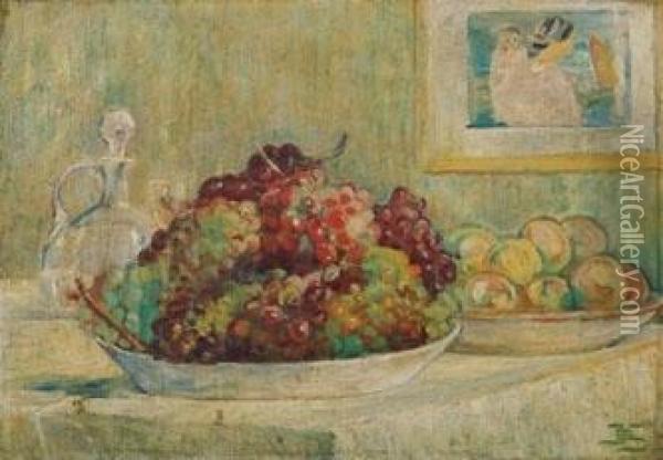 Interno Con Frutta Sul Tavolo Oil Painting - Ida Bidoli Salvagnini