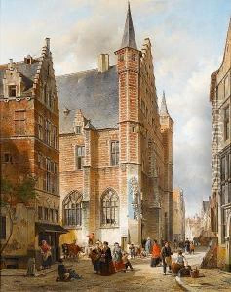 The Vleeshuis In Antwerp Oil Painting - Jan Michael Ruyten