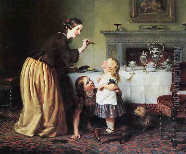 Breakfast times - Morning games Oil Painting - Charles West Cope