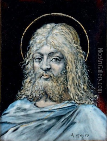 Christ En Buste Oil Painting - Alfred Meyer