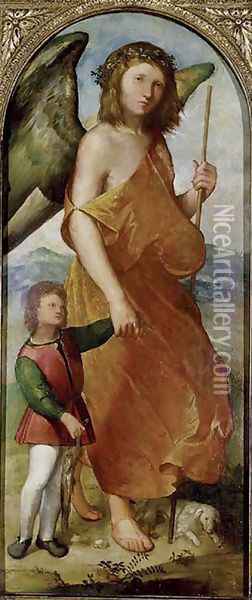 Tobias and the Angel 1521-23 Oil Painting - Altobello Melone