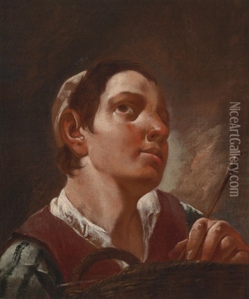 Ein Junger Mann Mit Einem Korb Oil Painting - Giovanni Battista Piazzetta