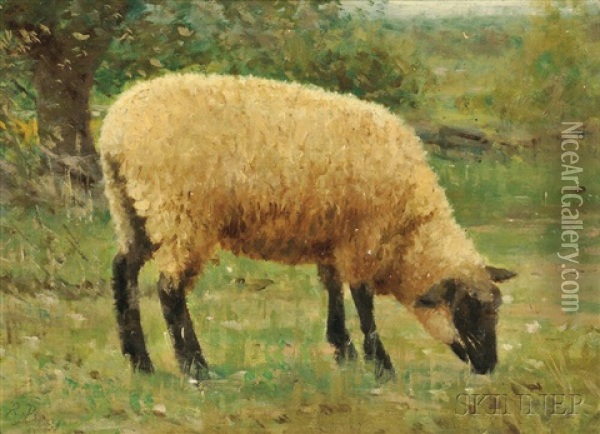A Grazing Sheep Oil Painting - Rosa Bonheur