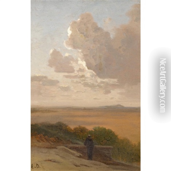 Kustenlandschaft Mit Sich Turmenden Wolken Oil Painting - Etienne Duval