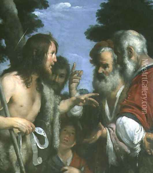 The Sermon of St. John the Baptist, c.1644 Oil Painting - Bernardo Strozzi