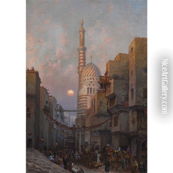 Abendstimmung In Kairo Oil Painting - Edouard Jeanmaire