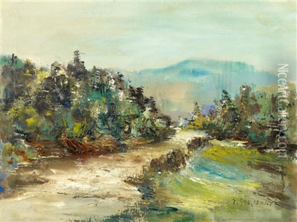 Waldlichtung Im Wiener Wald Oil Painting - Johannes Greferath
